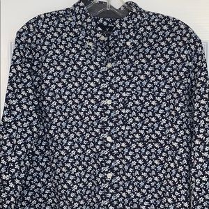 Blue Floral Button Down